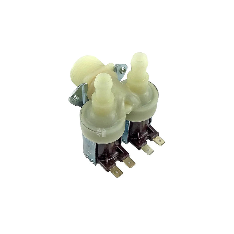CANDY, ELECTROLUX, SMEG, WHIRLPOOL, ARISTON, BOSCH, INDESIT, SIEMENS, ZANUSSI, BRANDT, ZEROWATT, UNIVERSAL - Double 90° 12mm Solenoid Valve for Washing Machine - 4055030714