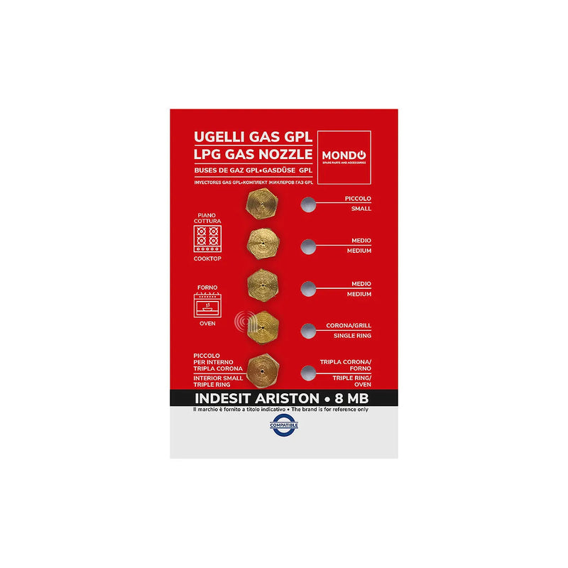 ARISTON, INDESIT, UNIVERSALE, MONDO - LPG gas nozzle injectors for countertop - AST-00537517