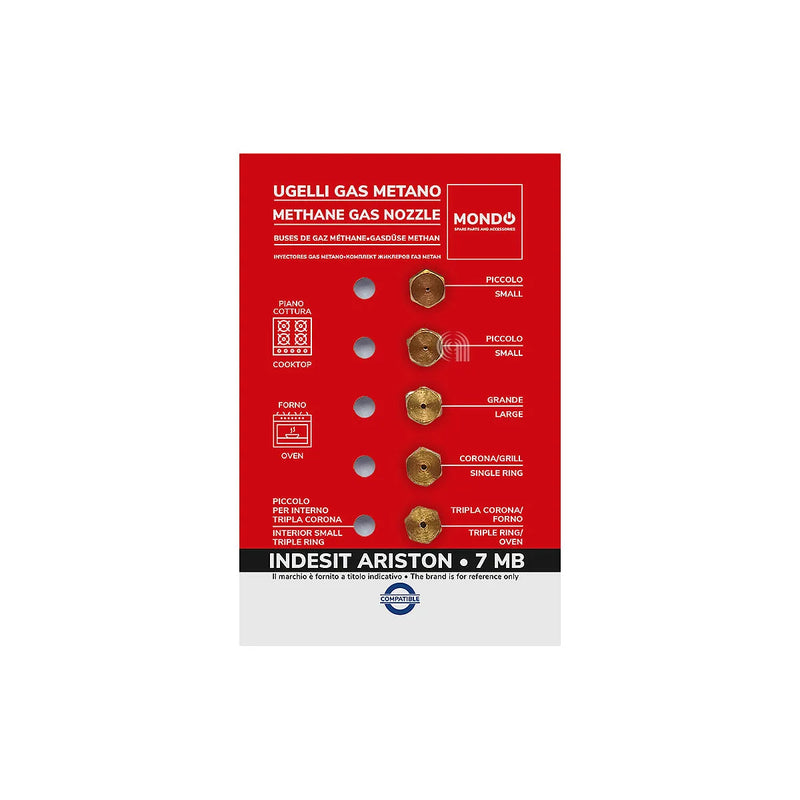 WHIRLPOOL, ARISTON, INDESIT, UNIVERSAL, MONDO - Methane gas nozzles for cooktop - AST-00537531