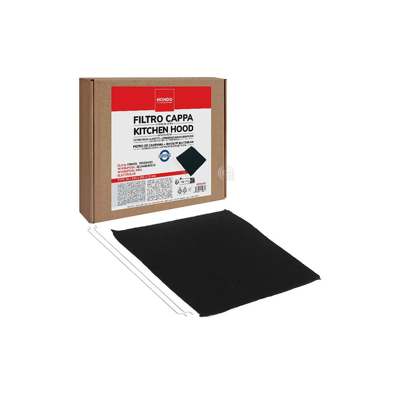 ELECTROLUX, WHIRLPOOL, AEG, ELICA, IKEA, INDESIT, ARTHUR MARTIN, JUNO - Rectangular carbon filter for extractor hood - F00439