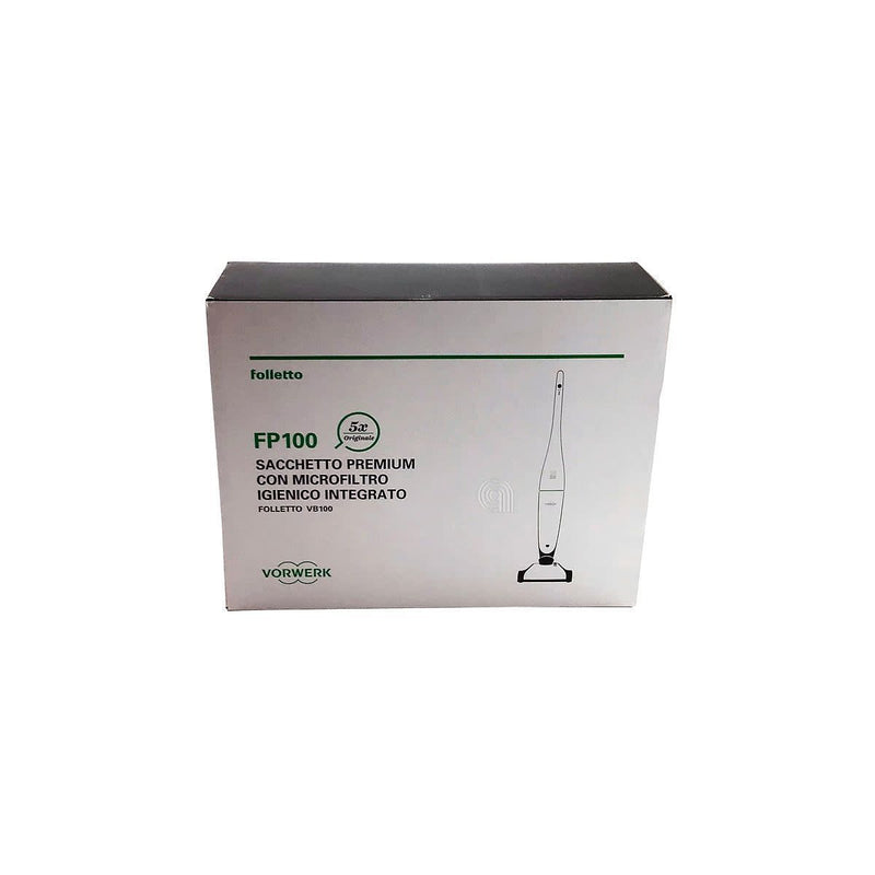 Set of 5 premium FP100 bags with original Vorwerk filter 58018