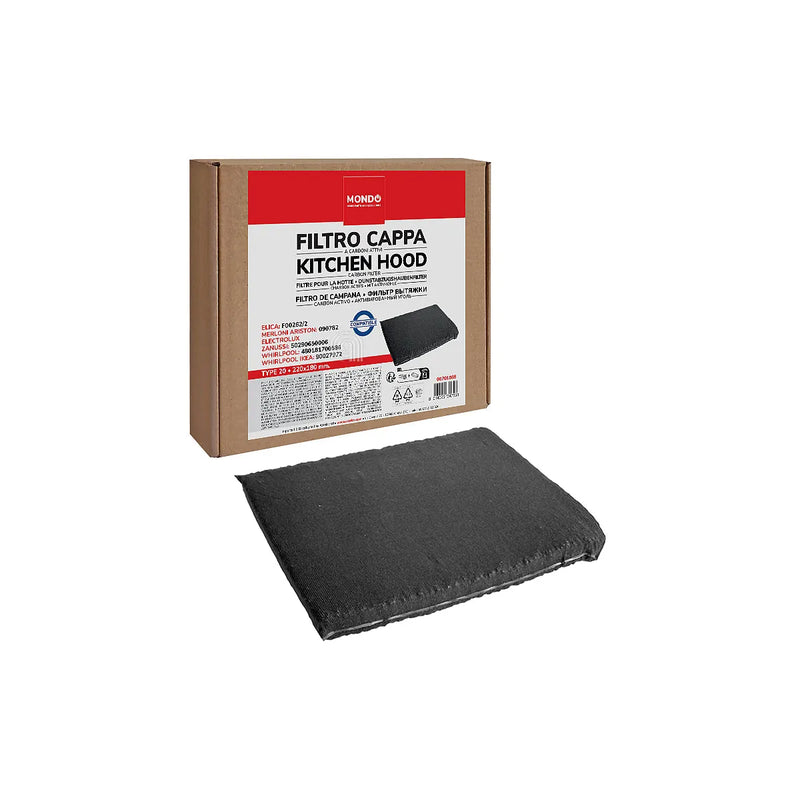 ELECTROLUX, WHIRLPOOL, AEG, ARISTON, BAUKNECHT, ELICA, IKEA, INDESIT, ZANUSSI, ARTHUR MARTIN, HUSQVARNA, JUNO, VOSS, FRIGIDAIRE - Rectangular carbon filter for extractor hood - AST-00701085