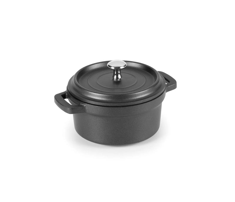 LACOR Cacerola con tapa negra Mini Cocotte 25910