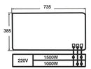 Electric stove plate 735x385mm 1500W
