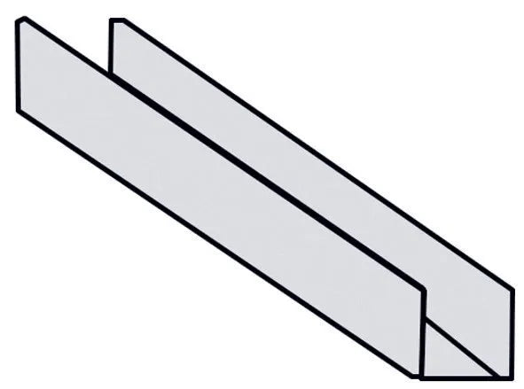 Galvanized U-profile support 2000x35x0.8