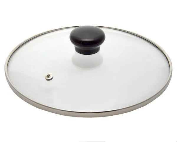 Stainless steel glass lid with valve ø 20 cm.