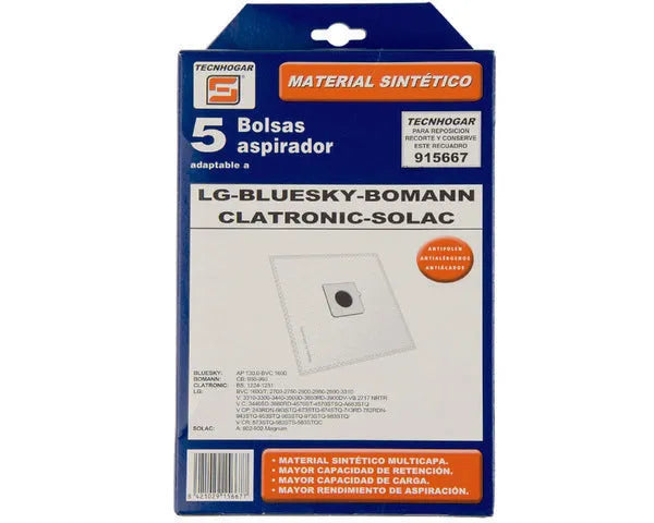SOLAC SYNTHETIC VACUUM BAG 5 PCS