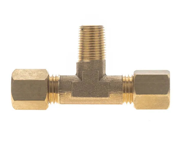 Tee with 1/4" SAE Flare x 1/8" GAS/NPT x 1/4" SAE Flare
