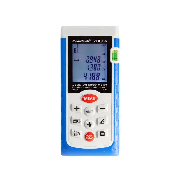 Dispositivo medición distancia láser 40m profesional Peaktech P2800