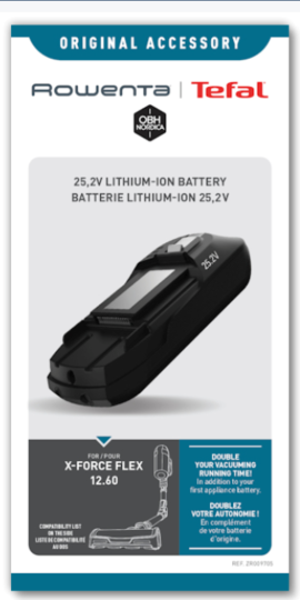 Rowenta X-Force 12.60 ZR009705 vacuum cleaner battery