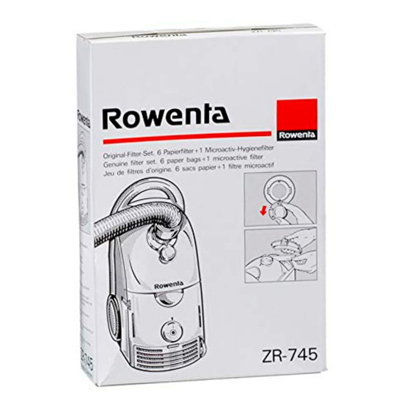Rowenta Dymbo vacuum cleaner 6 replacement bags ZR745