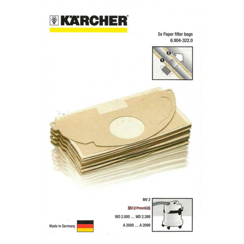 Bolsas aspirador Kärcher 5 unidades  6.904-322.0